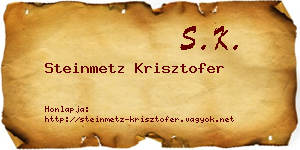 Steinmetz Krisztofer névjegykártya